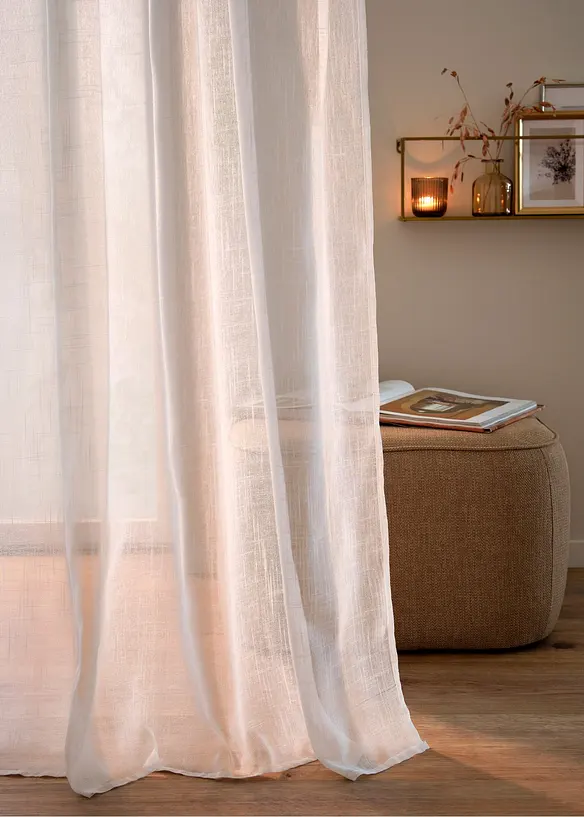 Tenda trasparente finemente strutturata, anche extra lunga (pacco da 1), bonprix