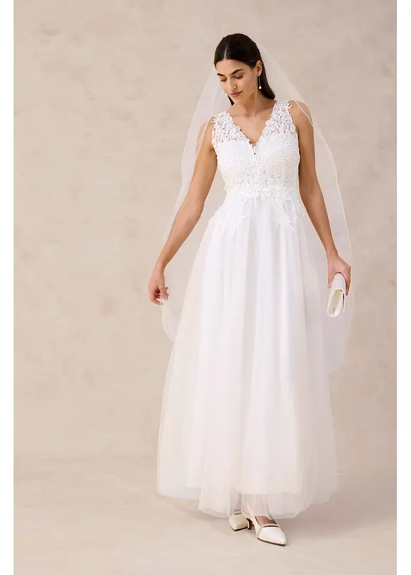 Abito da sposa con tulle e pizzo, bonprix