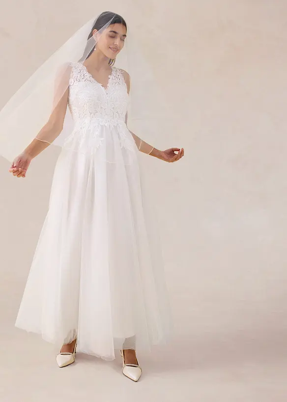 Abito da sposa con tulle e pizzo, bonprix