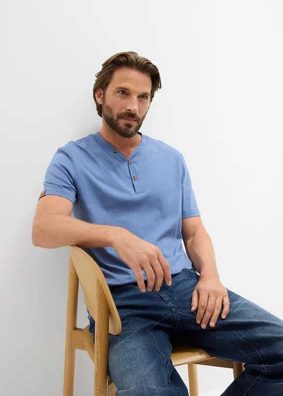 Maglia serafino in puro cotone biologico (pacco da 2), bonprix