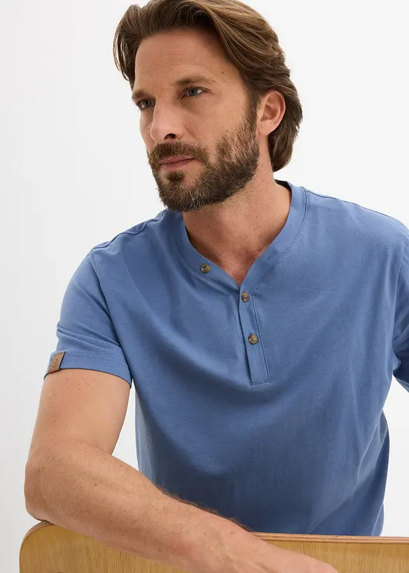 Maglia serafino in puro cotone biologico (pacco da 2), bonprix