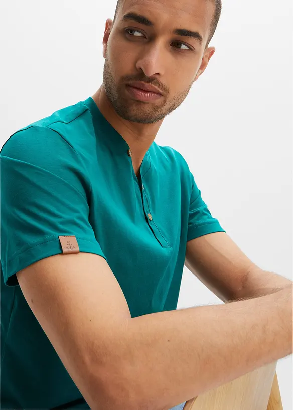 Maglia serafino in puro cotone biologico (pacco da 2), bonprix