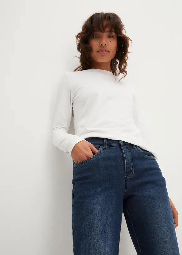 Jeans elasticizzati straight, vita media, bonprix