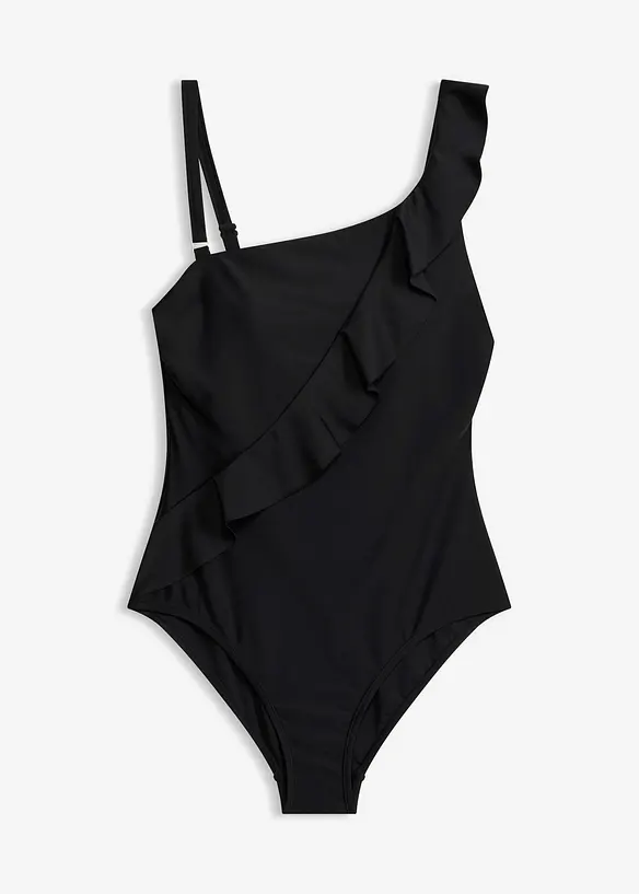 Costume intero monospalla con volant, bonprix