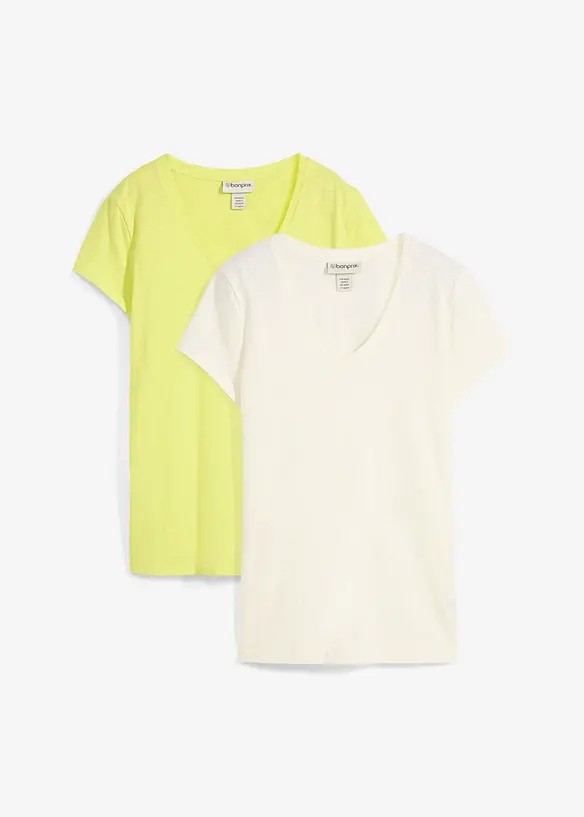 T-shirt in puro cotone biologico (pacco da 2), bonprix