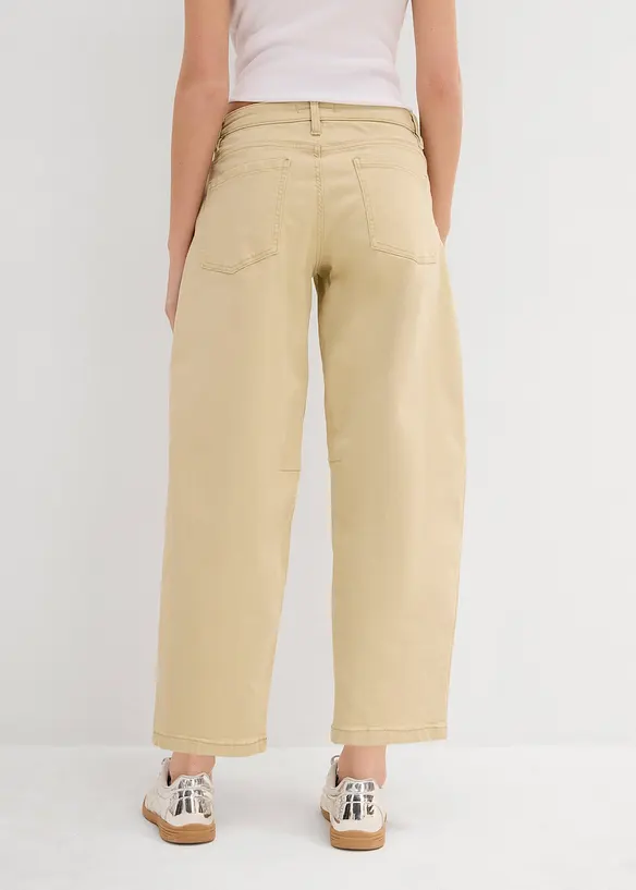 Pantaloni in twill di misto cotone elasticizzato, bonprix