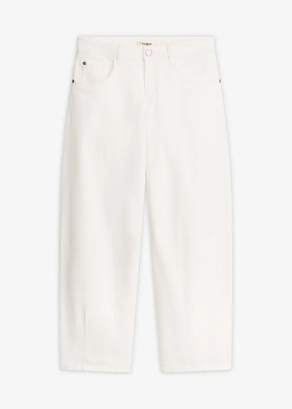 Pantaloni in twill di misto cotone elasticizzato, bonprix