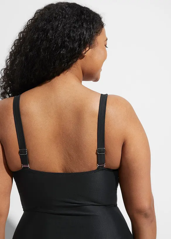 Costume intero con dettaglio incrociato ed effetto modellante medio, bonprix