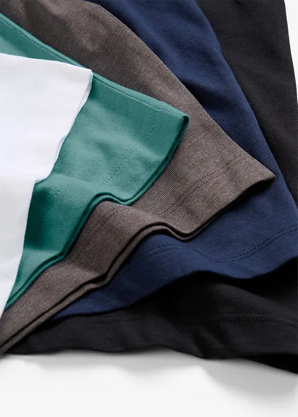 Maglia a maniche lunghe con cotone biologico (pacco da 5), bonprix