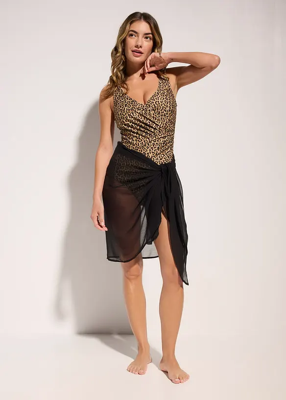 Costume intero incrociato con effetto modellante medio, bonprix