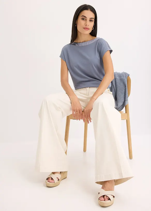 Maglia con dettaglio in satin, bonprix