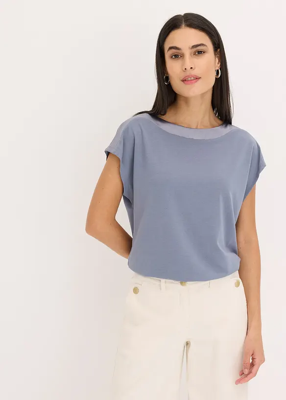Maglia con dettaglio in satin, bonprix