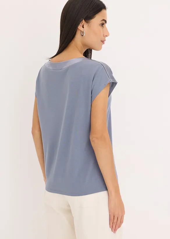 Maglia con dettaglio in satin, bonprix