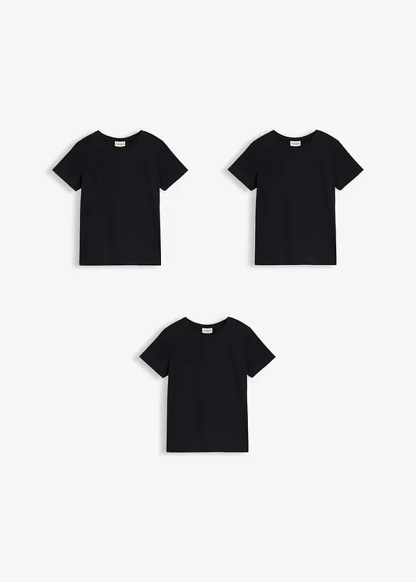 T-shirt in puro cotone biologico (pacco da 3), bonprix