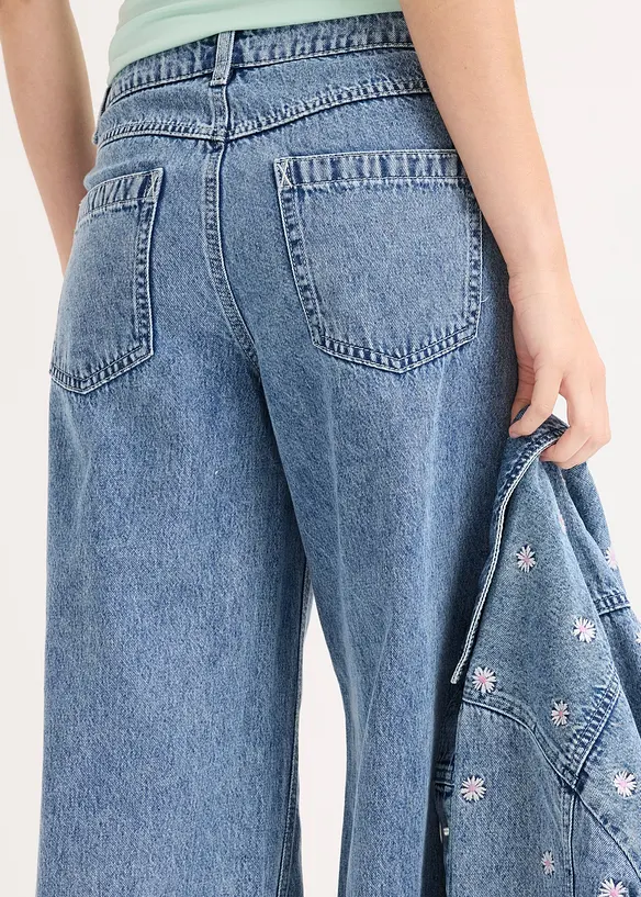 Jeans wide leg, vita media, bonprix