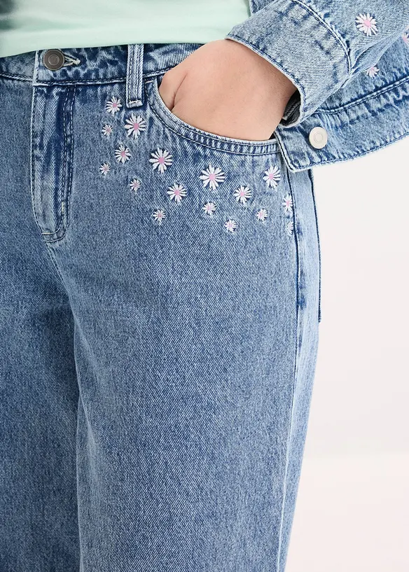 Jeans wide leg, vita media, bonprix