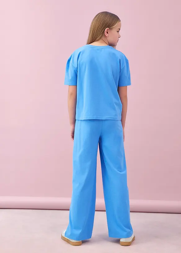 T-Shirt e pantaloni in jersey di misto cotone elasticizzato (set 2 pezzi), bonprix