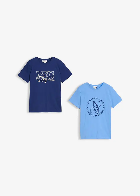 T-shirt in puro cotone biologico (pacco da 2), bonprix