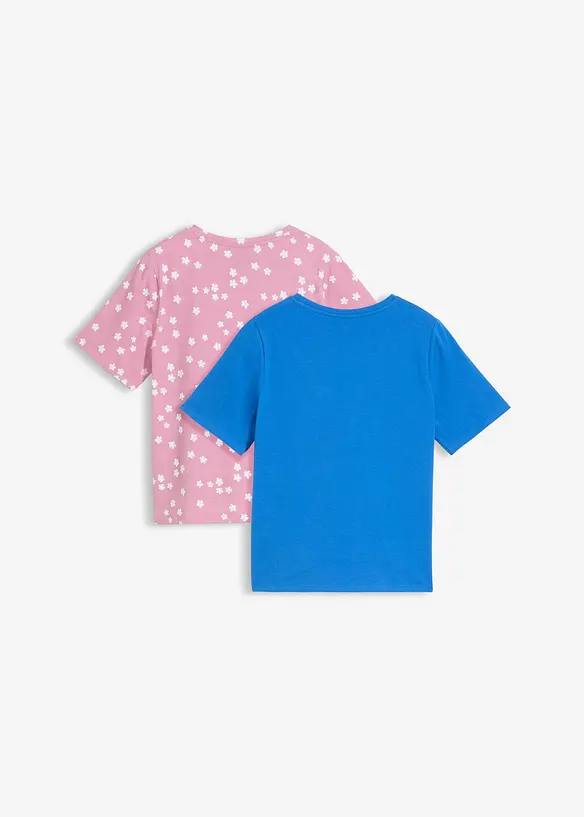T-shirt a mezze maniche in misto cotone biologico elasticizzato (pacco da 2), bonprix