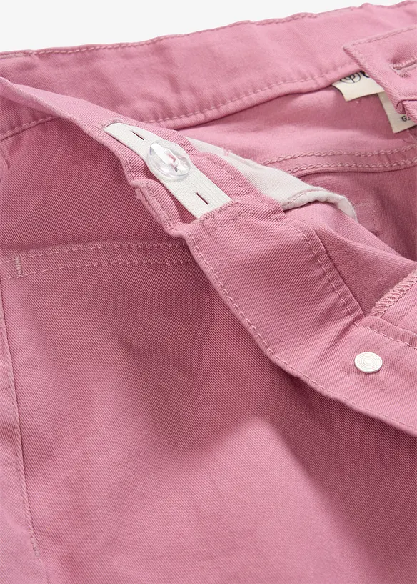 Pantaloni cropped in twill di misto cotone elasticizzato, bonprix