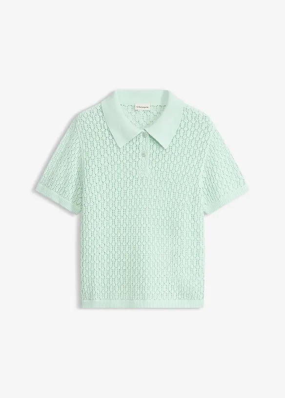 T-shirt in maglia traforata di puro cotone, bonprix