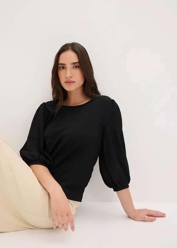 Maglia in cr&ecirc;pe operato, bonprix