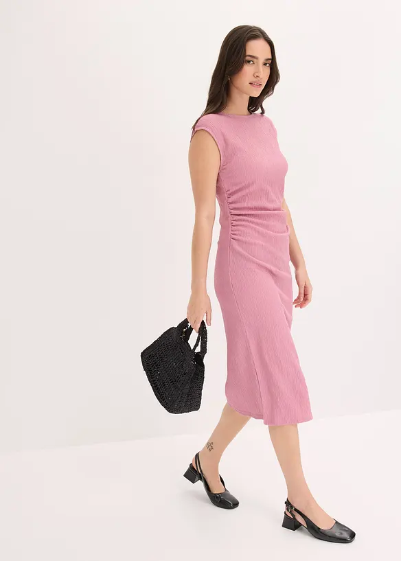 Abito in maglina di cr&ecirc;pe operato, bonprix