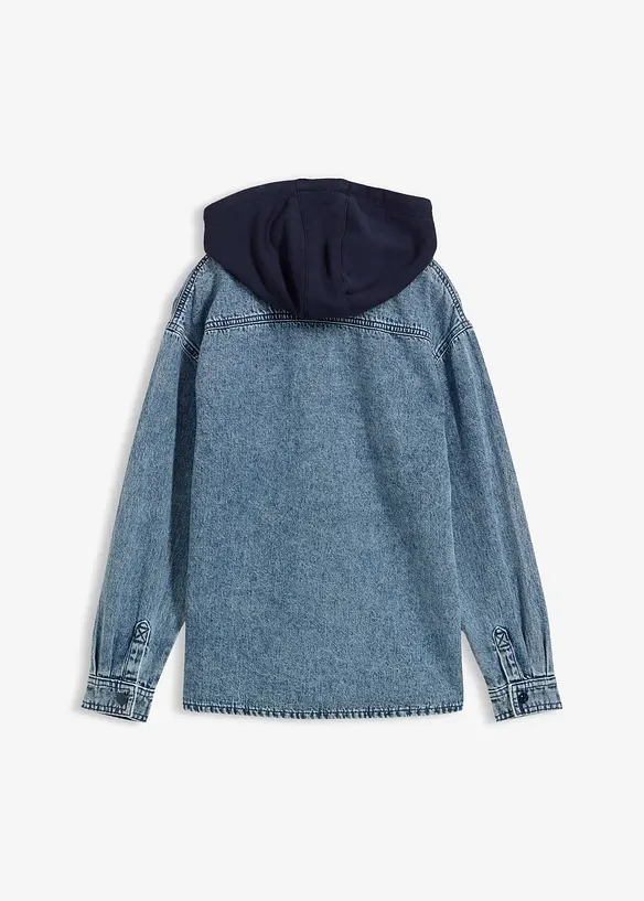 Giacca in jeans di puro cotone con cappuccio, bonprix