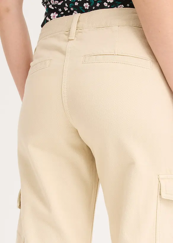 Pantaloni cargo in puro cotone, bonprix