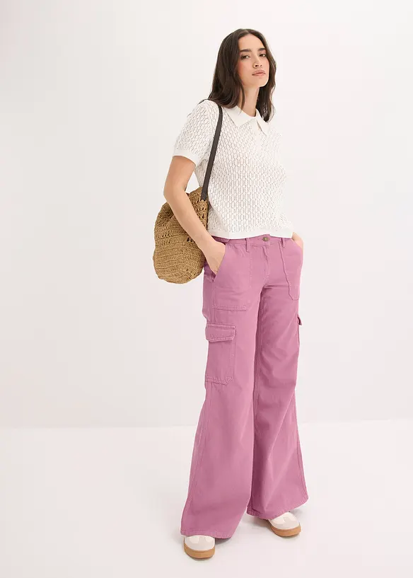 Pantaloni cargo in puro cotone, bonprix