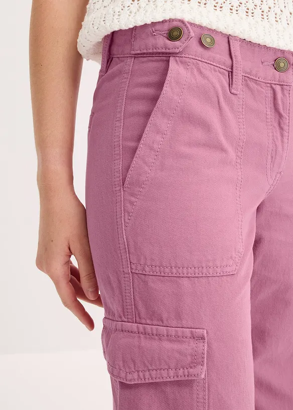Pantaloni cargo in puro cotone, bonprix