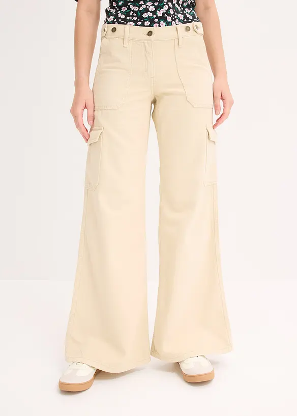 Pantaloni cargo in puro cotone, bonprix