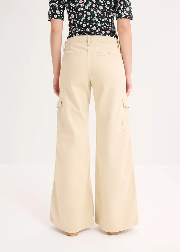 Pantaloni cargo in puro cotone, bonprix