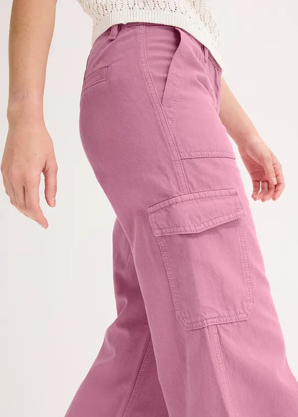 Pantaloni cargo in puro cotone, bonprix