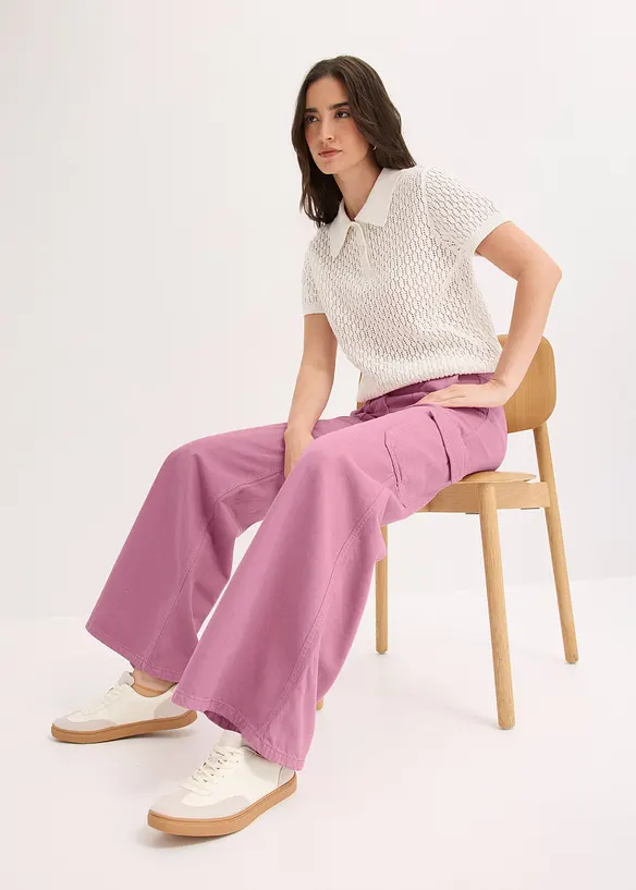 Pantaloni cargo in puro cotone, bonprix