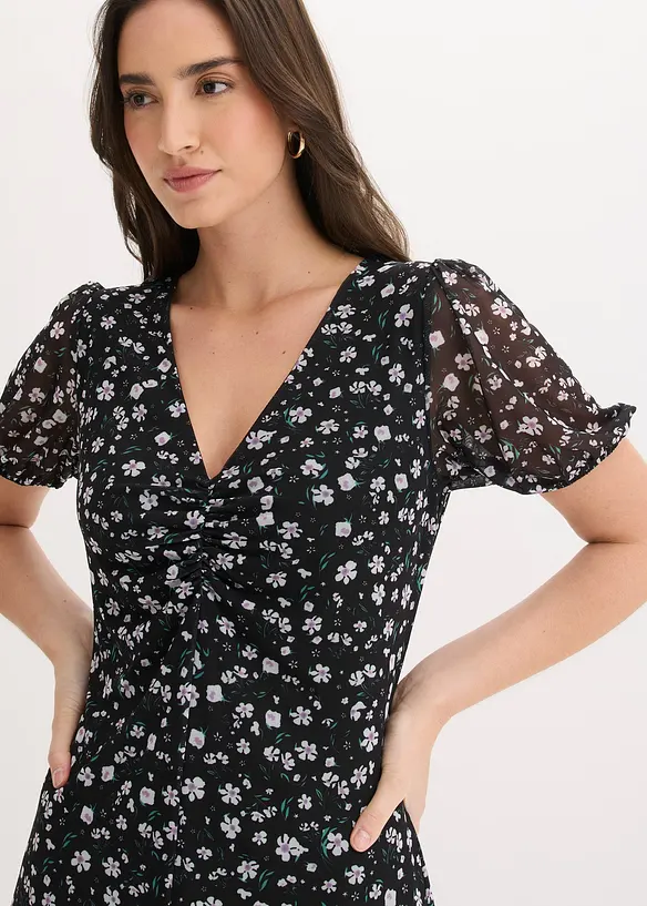 Abito di jersey e mesh fine, bonprix