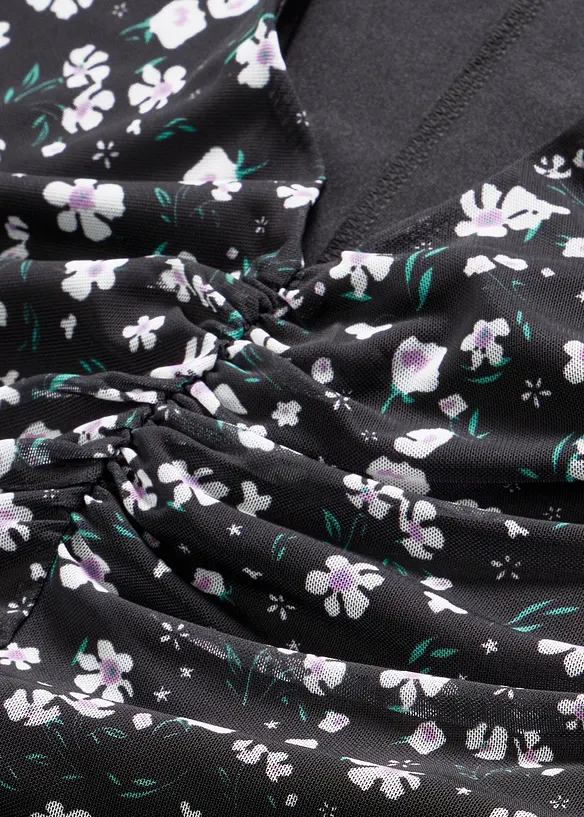 Abito di jersey e mesh fine, bonprix