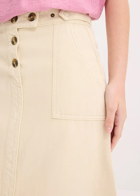 Gonna in twill di puro cotone, bonprix