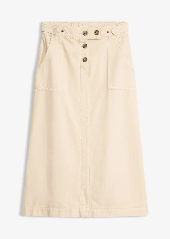 Gonna in twill di puro cotone, bonprix