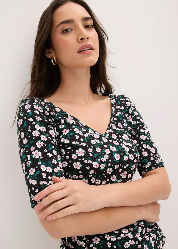 Maglia in cotone elasticizzato, bonprix