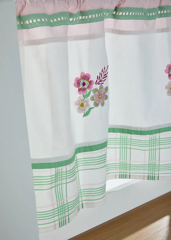 Tenda a vetro con ricami in cotone biologico, bonprix