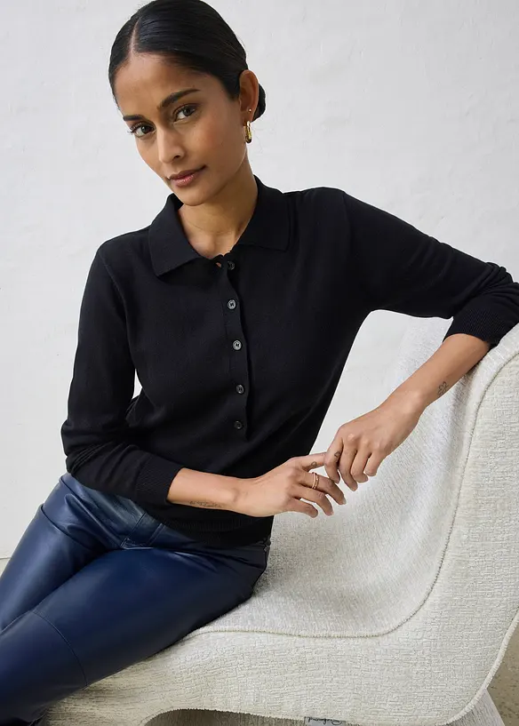 Polo in misto seta, bonprix