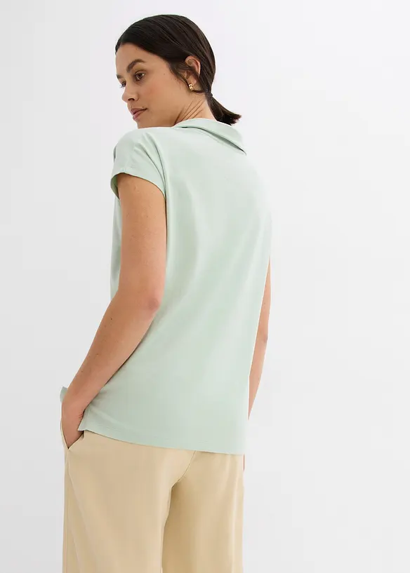 Maglia con colletto polo aperto, bonprix