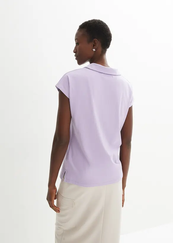 Maglia con colletto polo aperto, bonprix