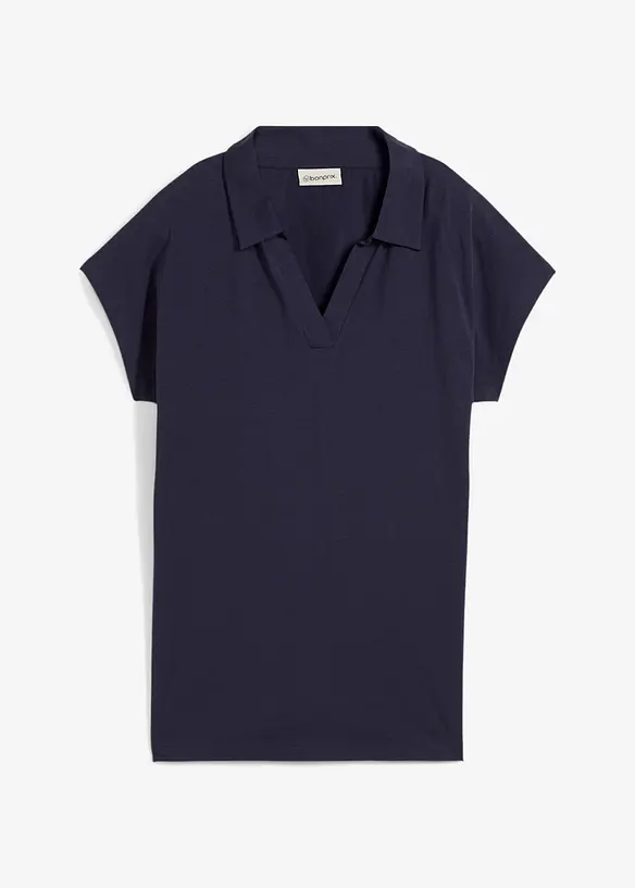 Maglia con colletto polo aperto, bonprix