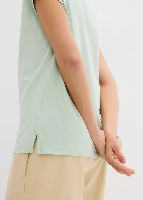 Maglia con colletto polo aperto, bonprix