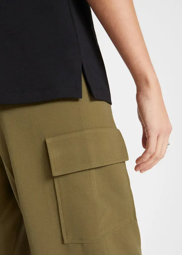 Maglia con colletto polo aperto, bonprix