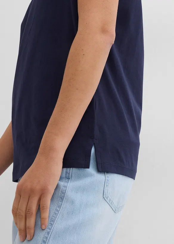 Maglia con colletto polo aperto, bonprix