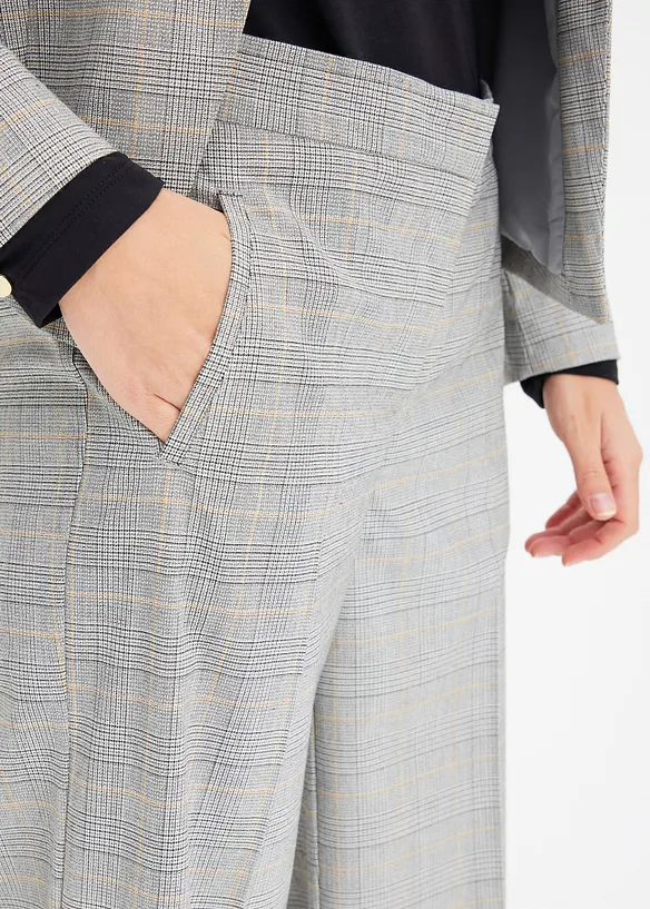 Pantaloni larghi in principe di Galles con viscosa, bonprix