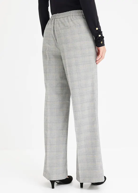 Pantaloni larghi in principe di Galles con viscosa, bonprix
